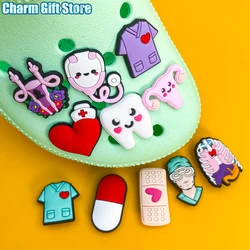 Accesorios médicos para zuecos, jeringa de estetoscopio, tachuelas con amuleto para zapatos, pinzas para enfermera, útero, Jeans, regalo para mujer y niña, 1 piezas