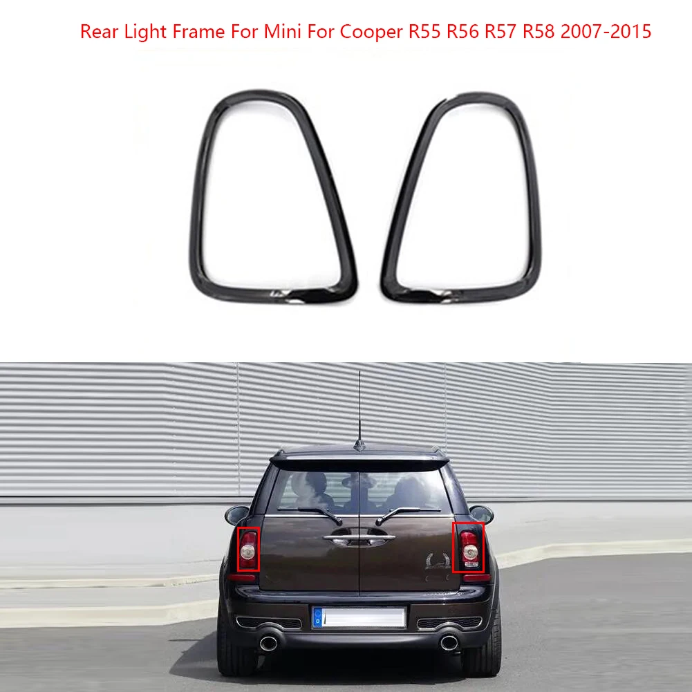 

2Pcs Gloss Black Headlight Ring Bezel Trim Surround Cover For Mini For Cooper R55 R56 R57 R58 2007-2015 Rear Light Frame