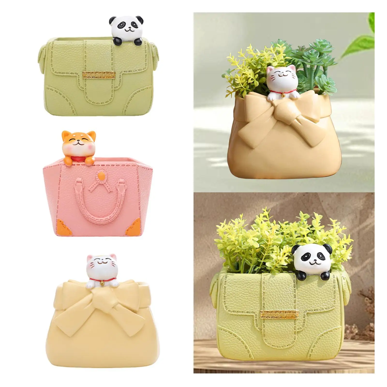 حاوية زارع Pothos هدية هووسورمينغ مع ثقب الصرف وعاء زهور من الراتنج لطاولة مكتب الحضانة قطعة مركزية للمكتب الداخلي