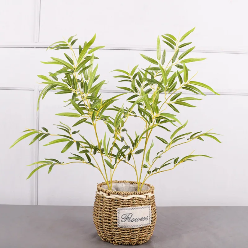 

60CM 2PCS Artificial Bamboo Branch Fake Tropical Plants Iindoor And Outdoor Landscaping Hotel Office Home Decoration Accessories