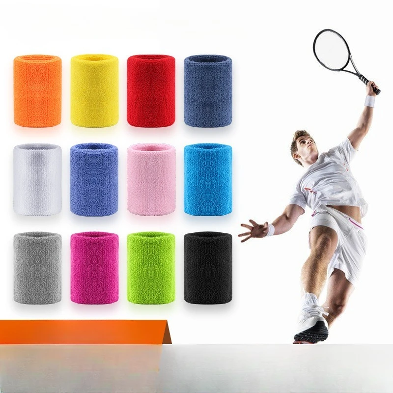 Wrist Sweatband Tennis Bracelet Volleyball Gym Wrist Protector Support Sweatband Towel Protective Cover 1/2/10 Pcs