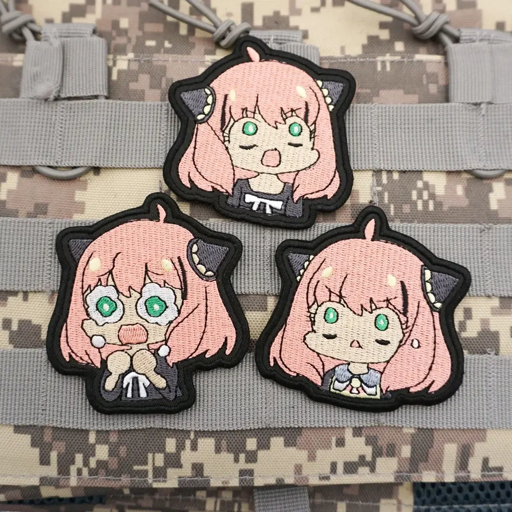 Anime Beautiful Girl Hook&loop Patches for Clothing Tactical Morale Badge Embroidery Patch Military Backpack Decoration Sticker