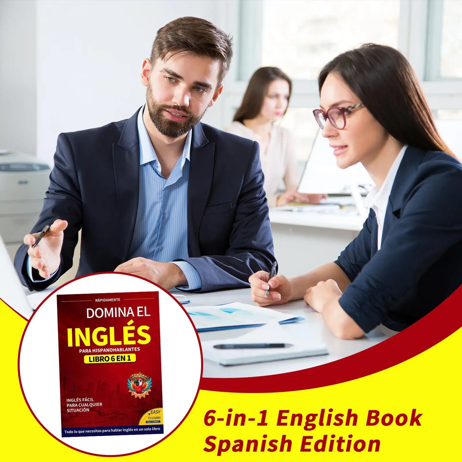 beginner English Book 6 in1 Spanish Edition English Workbook Easy Language Learning Dictionary Study Supplies for Reading School
