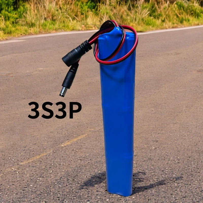 

11.1V-12V new 18650 lithium battery pack 3S3P 9000mAh large capacity neck massager intelligent audio massage gunner handheld fan