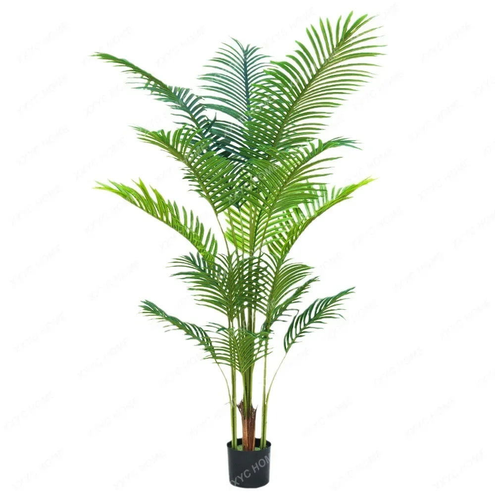 210cm Large Artificial Encryption Palm Tree Potted Tropical Plants Fake Green Monstera for Christmas Home Garden Office Decor