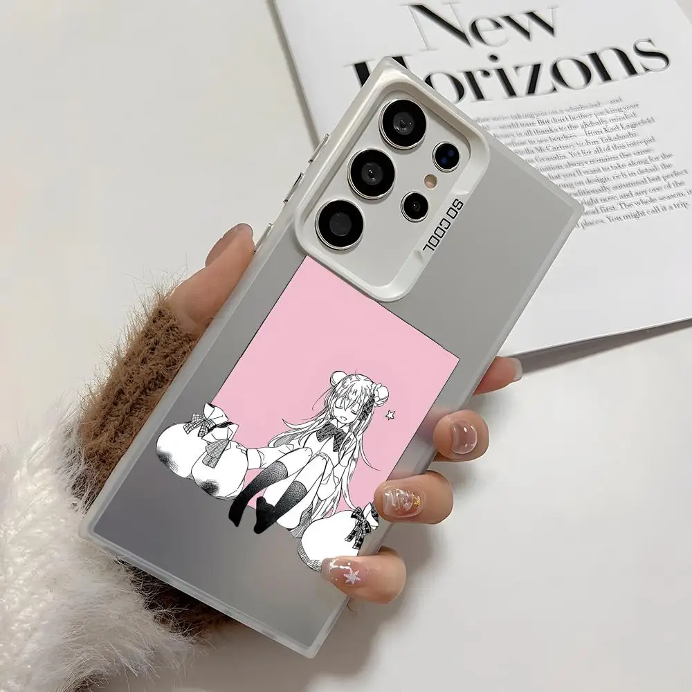 Coque de téléphone Happy sugar life, étui en Silicone coloré argenté pour Samsung Galaxy S25 Edge S24 S23 S22 S21 S20 Ultra Funda