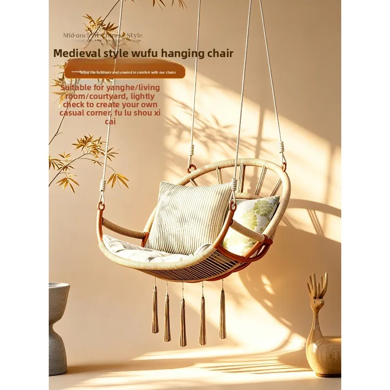 Swing Hanging Reclining Chair Household, Hanging Basket  Indoor Swing Adult Leisure Garden Swing Hanging Orchid