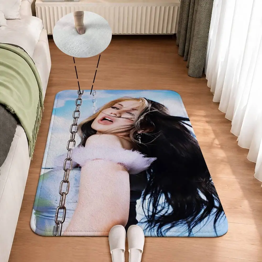 Y2K Pop S-Slayyyter Singer Short Plush Non-Slip Floor Mat, Easy to Clean, for Bathroom Door & Bedroom Door
