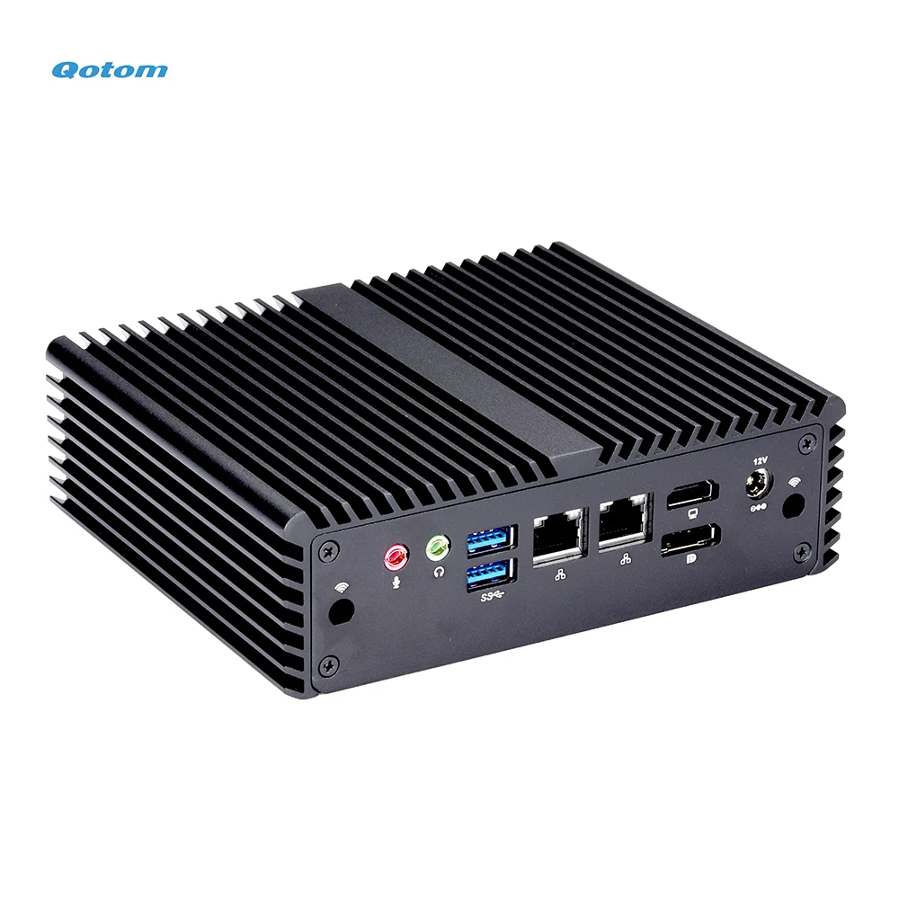 Qotom-Mini PC sin ventilador X86, CPU J4105, J4125, Quad Core, DDR4 RAM, mSATA SSD