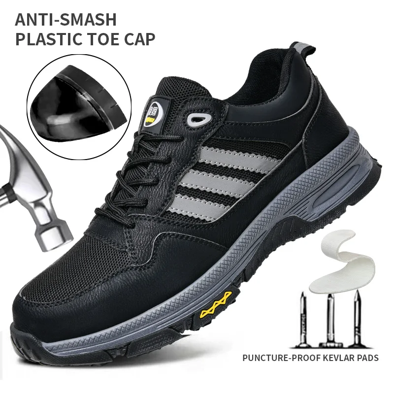 “Construction Indestructible Shoes Men Steel Toe Cap Work Safety Boot Safety Shoes Men Boots