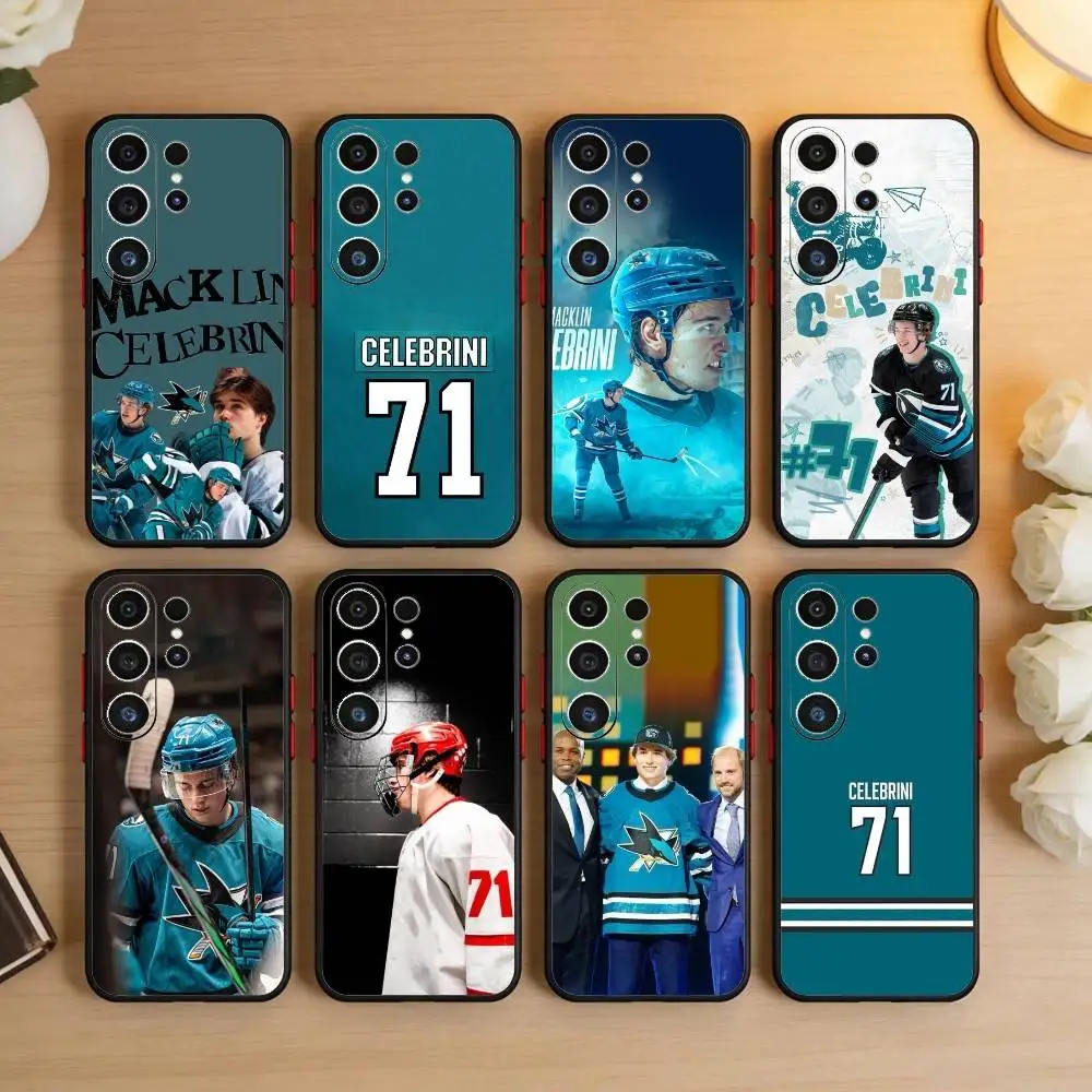 

Sharks Macklin Celebrini Phone Case For Samsung S26,S25,S24,S23,S22,S21,S20,S30,Ultra,Plus,Fe,Note,5G Black Cover