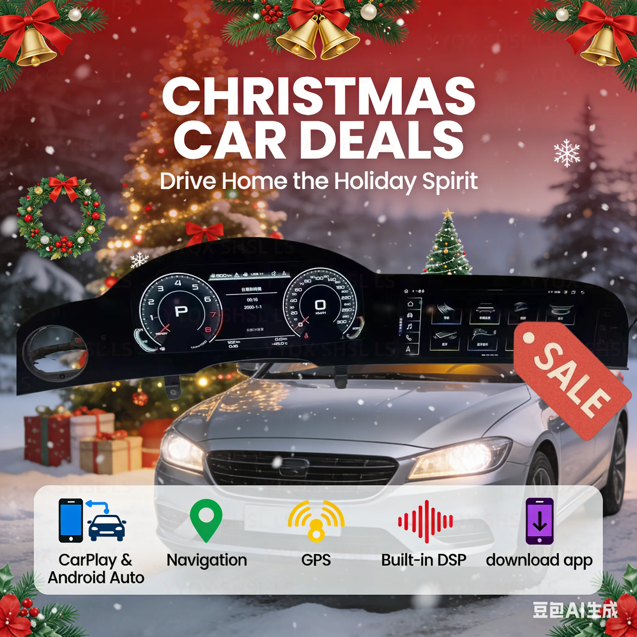 

Гарнитура с двумя экранами для Audi A6, 2005-2009, 2009-2012, GPS-навигация, беспроводной Carplay, автомобильный радиоприемник, цифровой интегрированный прибор