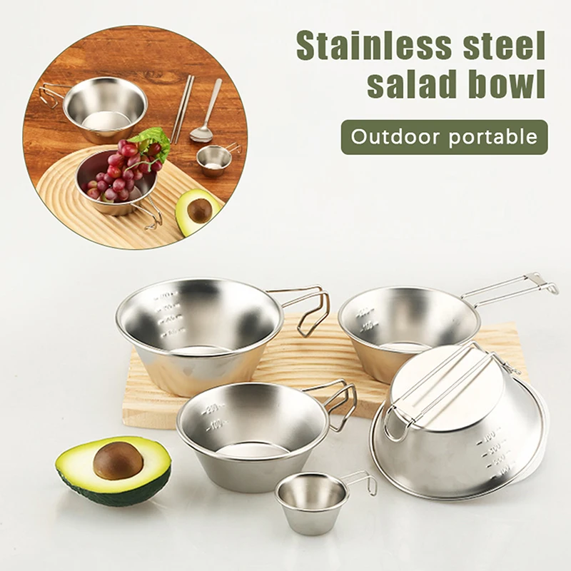 30/200/400ml 304 Stainless Steel Sierra Cup Outdoor Tableware For Camping And Picnics Stackable Hangable Soup Bowl