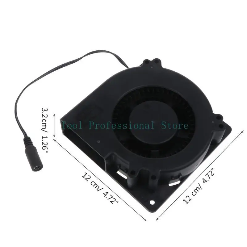 57QF DC12V Blower 2600 دورة في الدقيقة 5.5x2.1mm محمل كرة مزدوجة أنثى للطبخ موقد