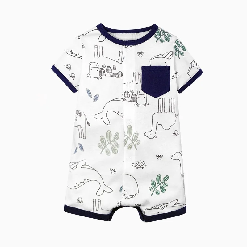 Newborn Baby Boy Girls Clothes Summer Infant Baby Romper Cotton Short-Sleeve Jumpsuit Children Pajamas Toddler Kids Overalls