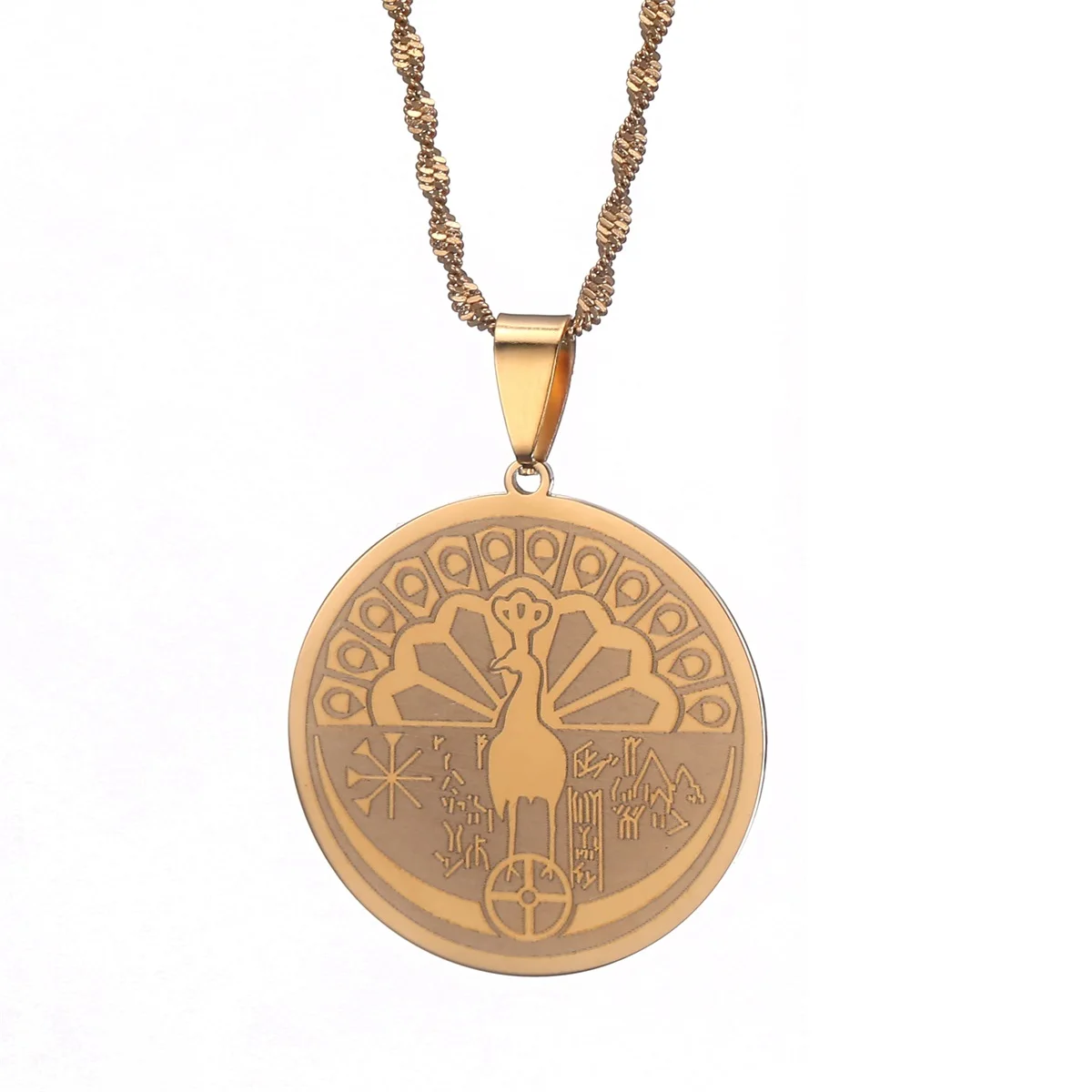 Yezidi Lalish Peacock Pendant Jewelry Holiest Temple of the Yazidis for Women Men Girls