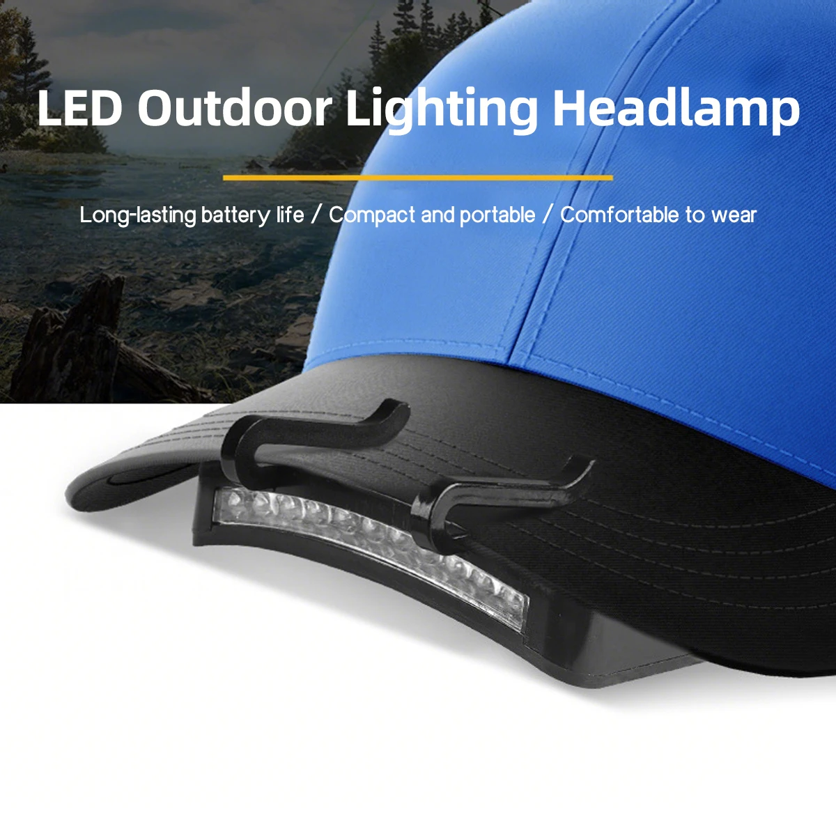 

LED Headlamp Cap Clip Flashlight Portable Outdoor Lighting Artifact Suitable for Night Fishing Camping Hiking and Other Scenes