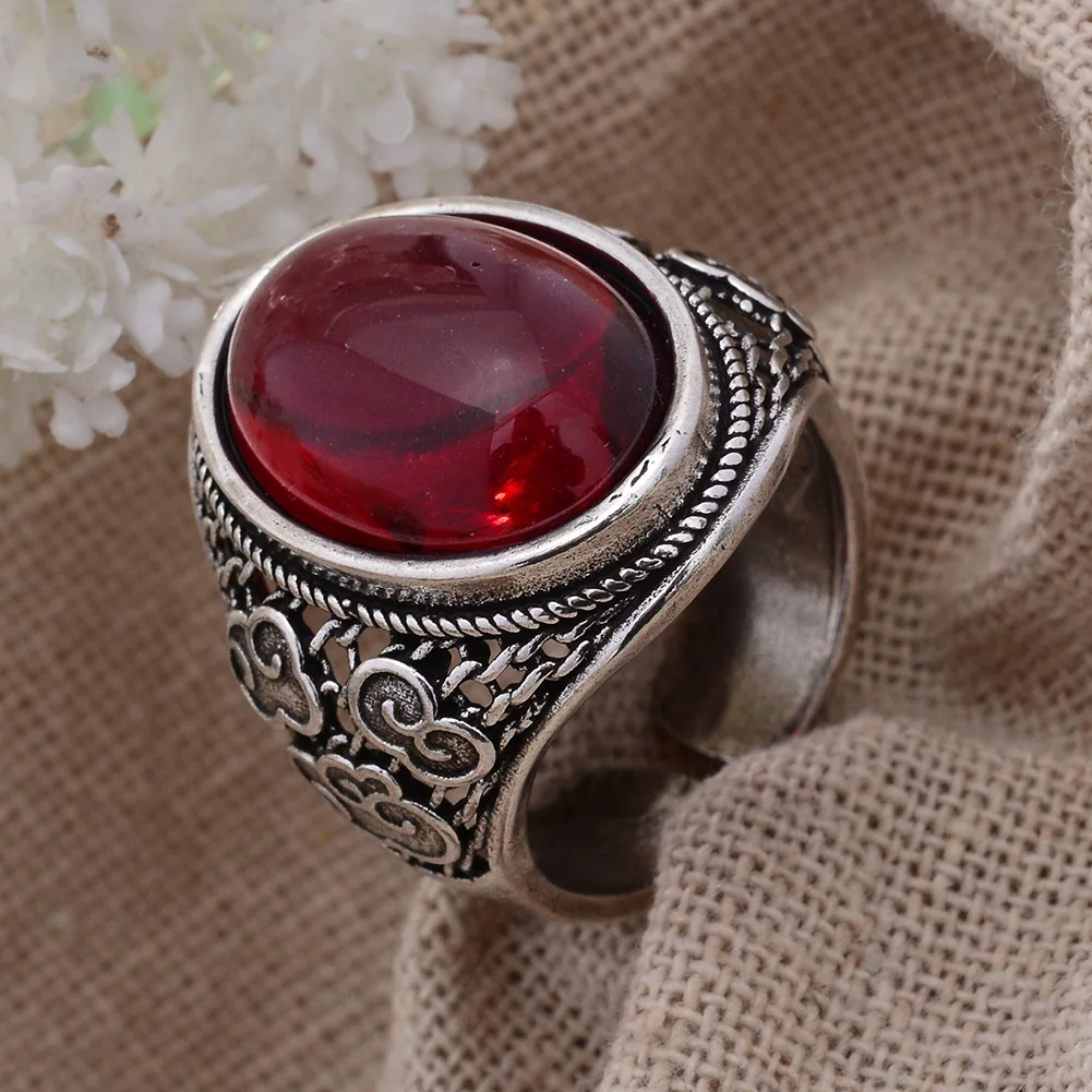 Hot Sell Luxury Natural Garnet Stone Thai Silver Ladies Personality Rings Original Jewelry For Women Best Gifts