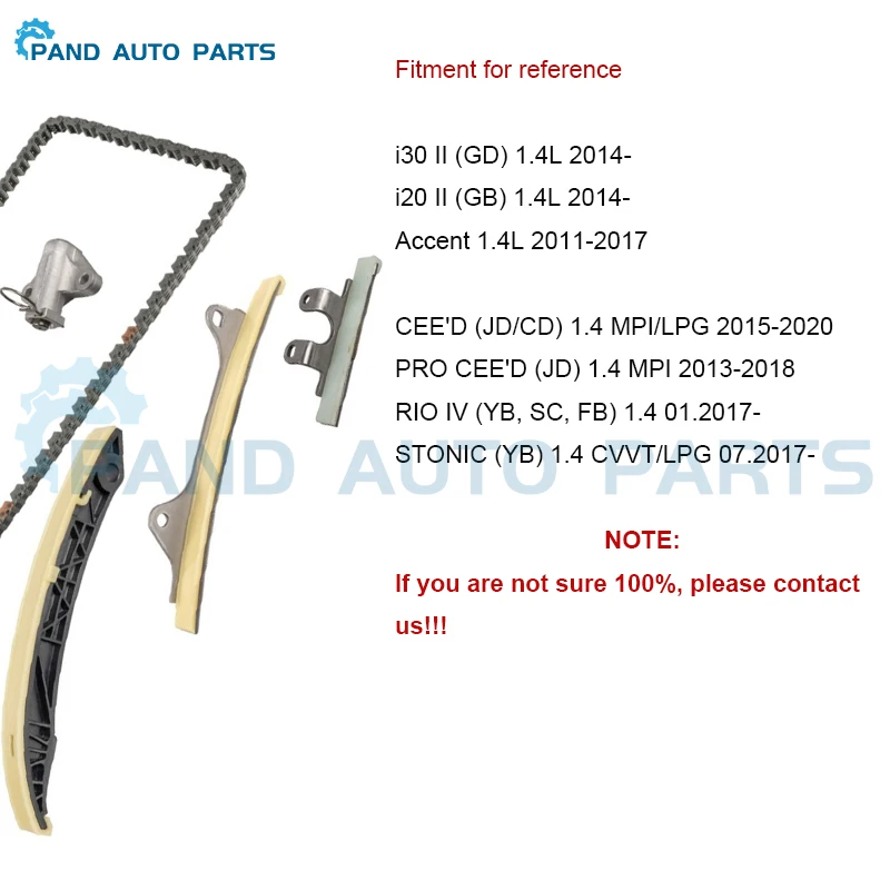 Timing Chain Kit Fit Hyundai Kia Accent i20 i30 Pro Cee'D Stonic G4LC 1.4L CVVT MPI LPG