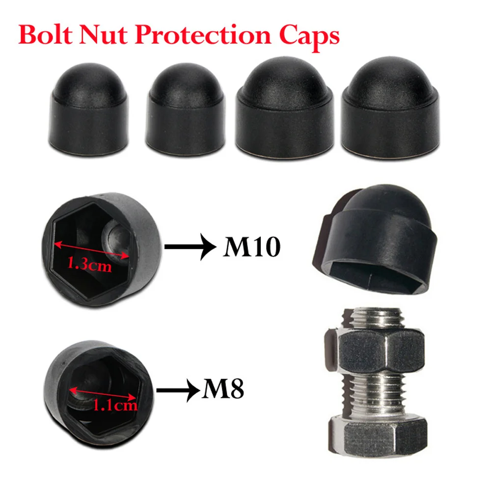 AQTQAQ 10Pcs/Set Hexagon Plastic Screw Caps Nut Covers M8 M10 Bolt Nut Dome Protection Caps Covers Exposed Plastic Screw Caps