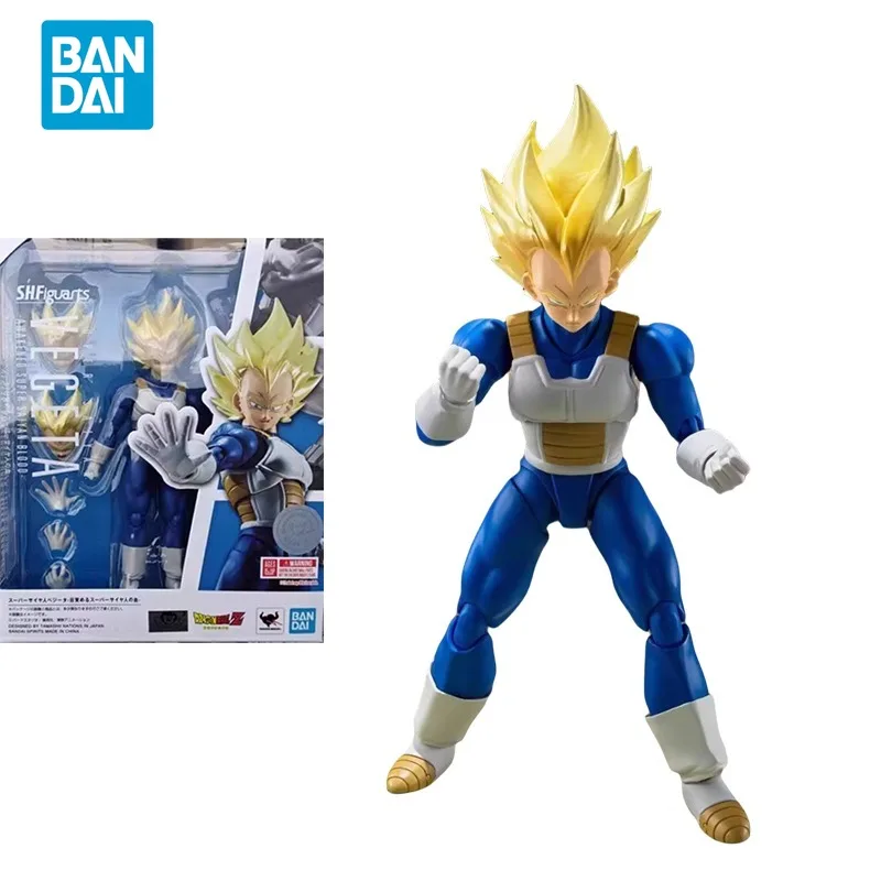 Bandai Original Dragon Ball Z Anime Figure SHFiguarts AWAKENED SUPER SAIYAN BLOOD Vegeta IV Action Figure Toys for Kids Gift