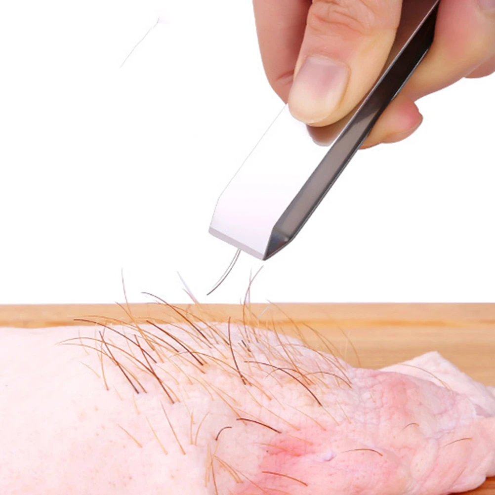

4Pcs Stainless Steel Animal Hair Tweezers Ergonomic Fishbone Remover Kitchen Wool Puller Portable Practical Gift