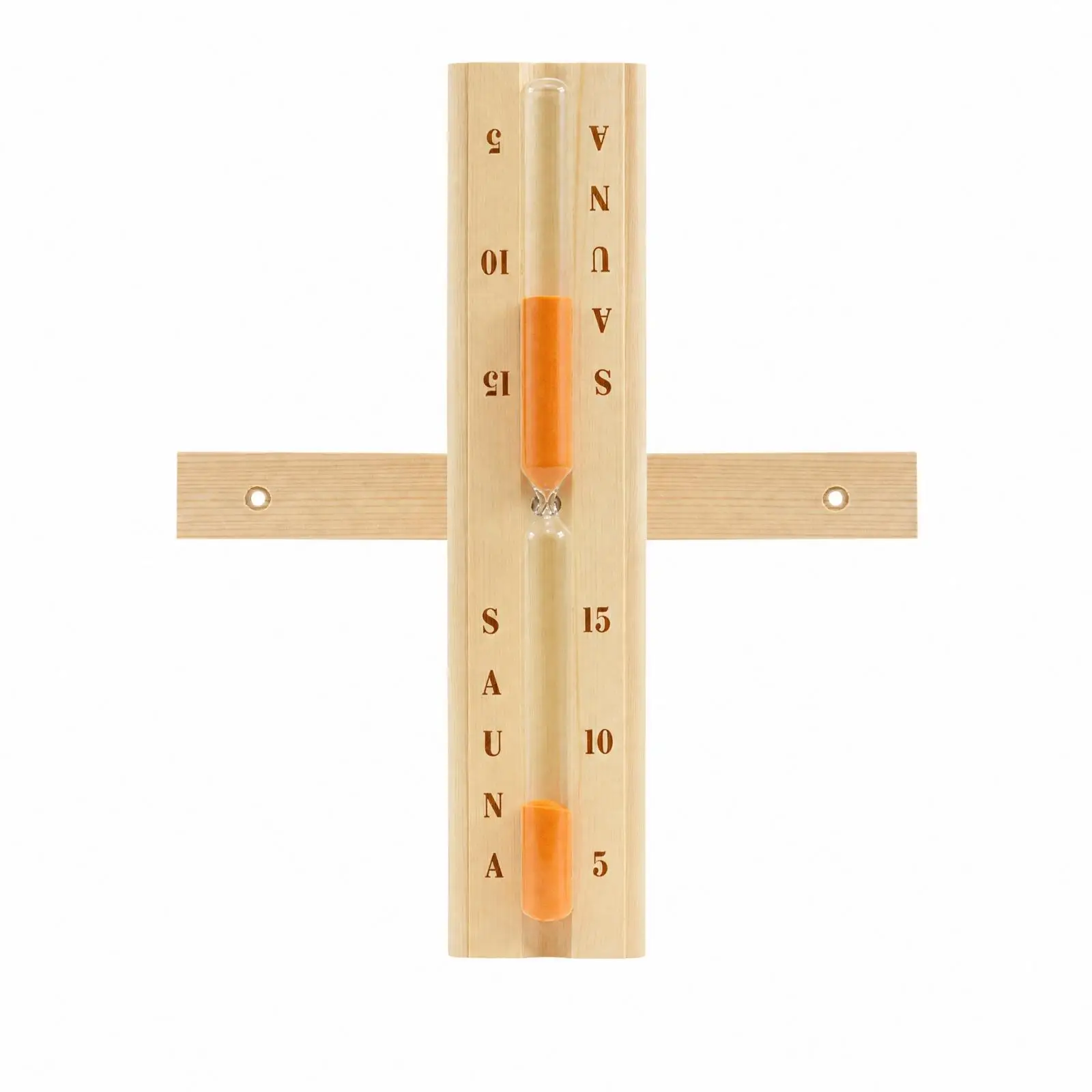 15 Minute Sand Timer for Sauna with Pine Wood Frame Heat Resistant Glass and Rotating Base for Steam Room