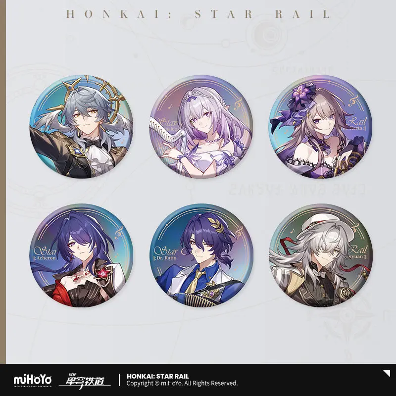 Genuine MiHoYO Honkai Impact 3rd Star Rail Live Tinplate Badges Sunday Robin Kafka Cosplay Costume Props Fan's Collection Gifts