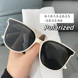 Men's Polarized Sunglasses for Driving Fashion UV400 Myopia Glasses Eye Protection Square Frame Eyeglasses for Men 0-1.0-1.5-4.0