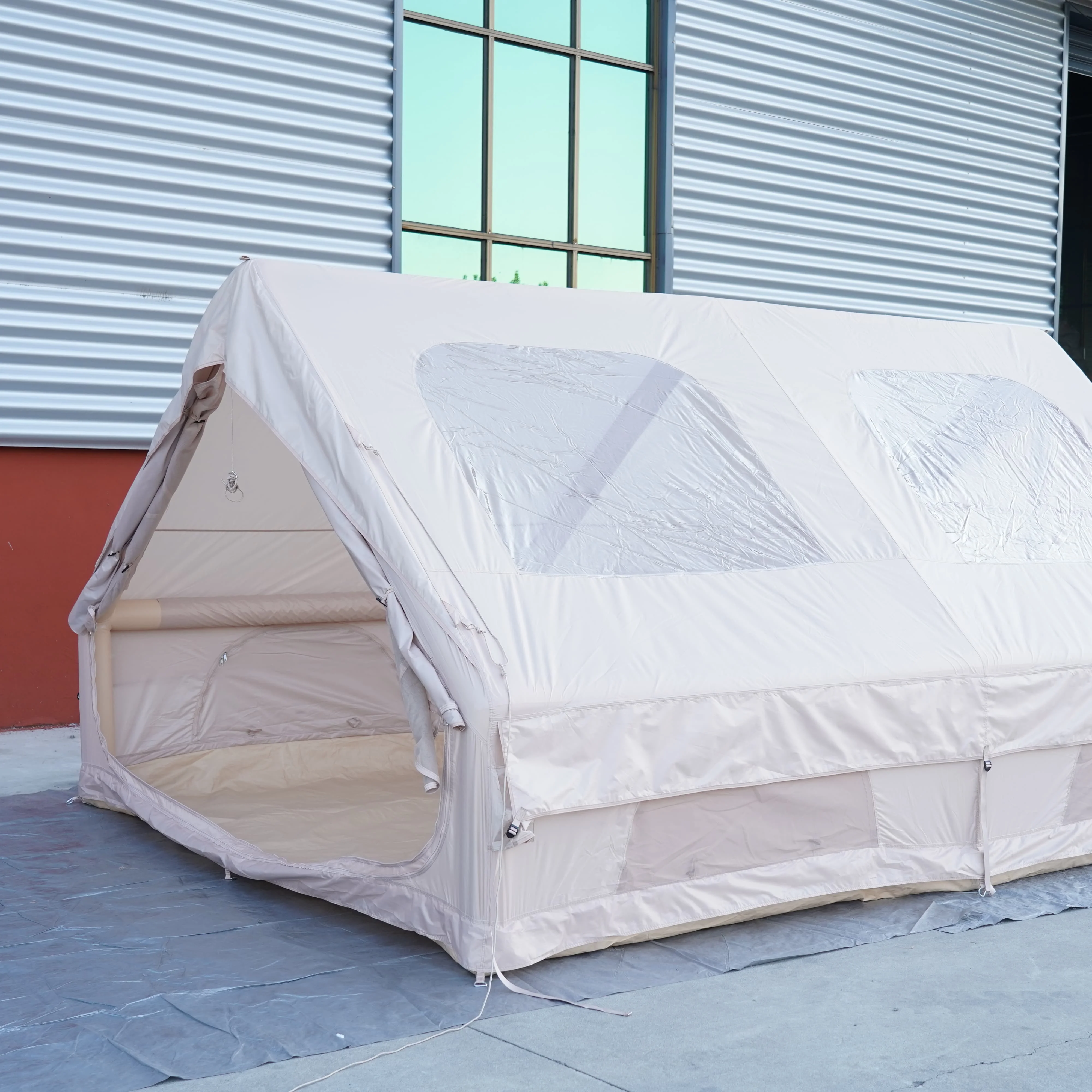 

Outdoor Luxury Camping Inflatable Tent, 12 square Meter Portable Waterproof Oxford Cloth Inflatable Tent, Family Camping Tent