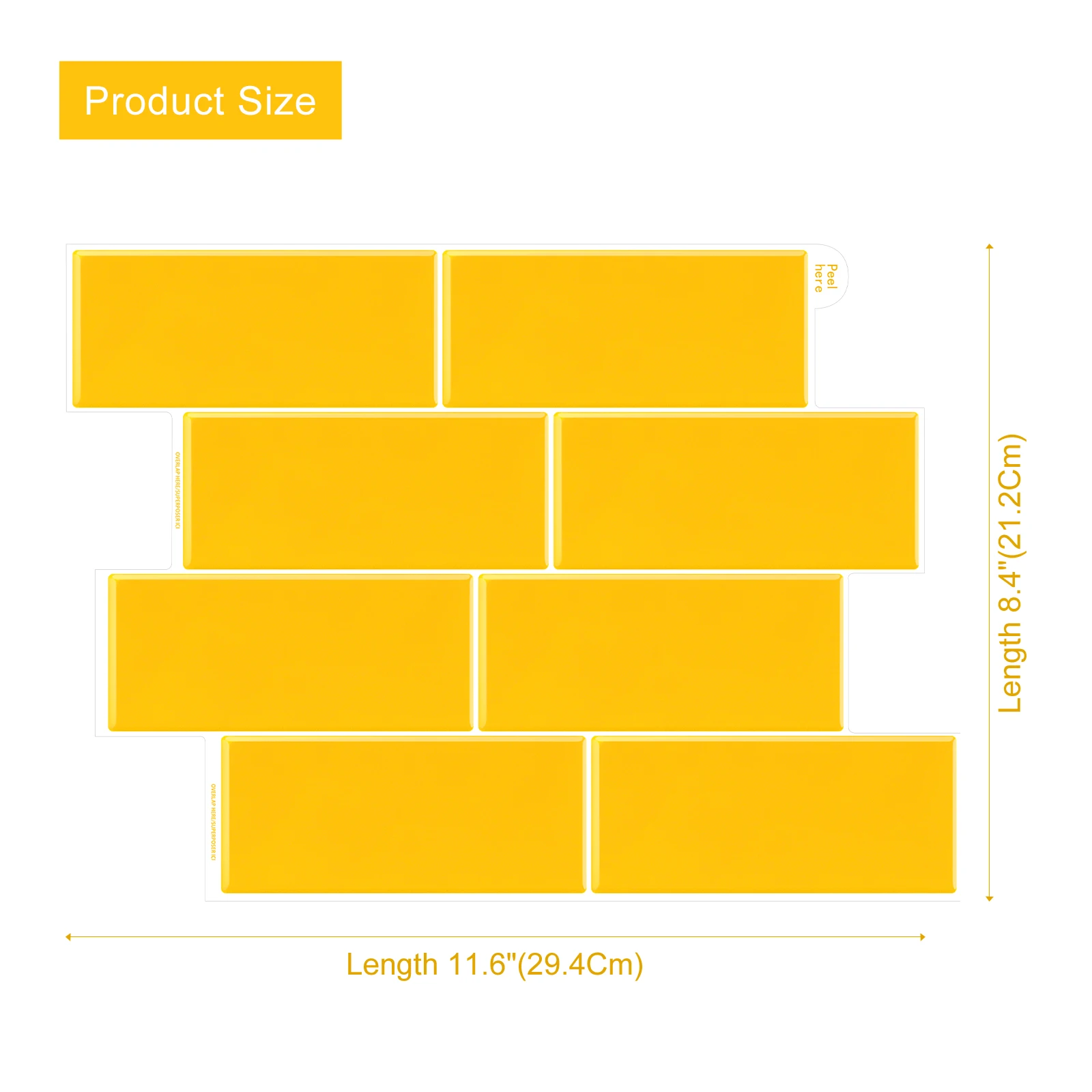 5/10/20pcs Bright Yellow Subwa - Commercial Kitchen Wall Panels ulasan dan harga