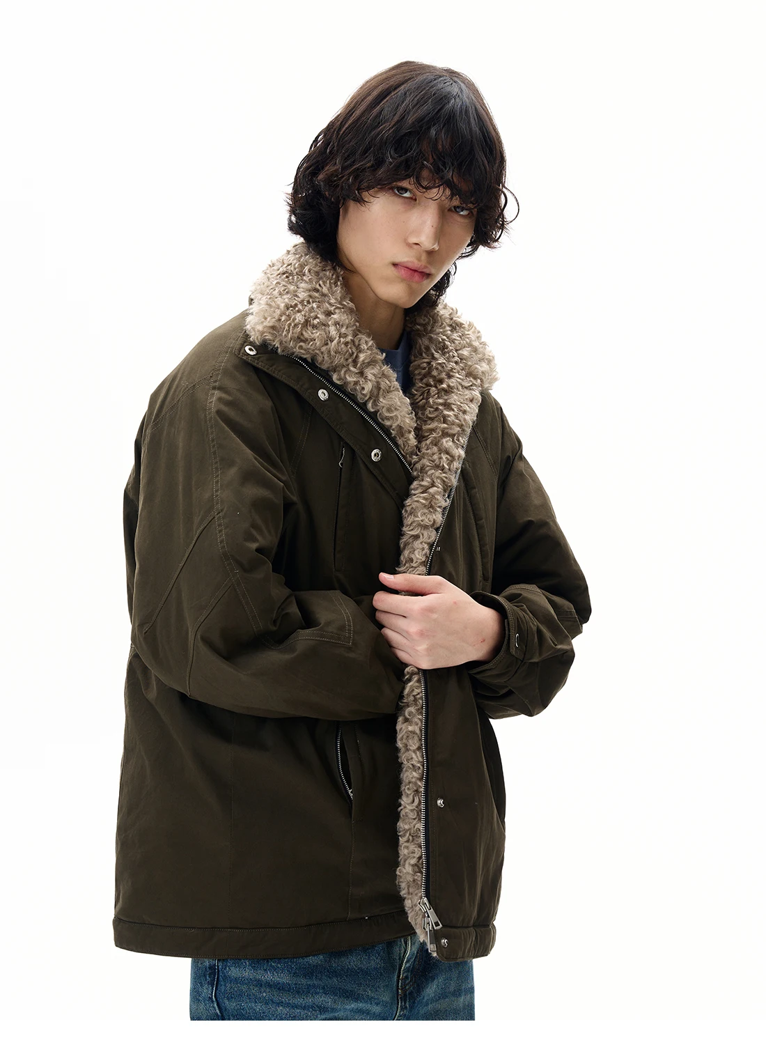 زوجين 2025 شتاء جديد النمط الأمريكي الرجعية منتصف طول جاكيتات الرجال النساء طويلة الأكمام سترات معاطف دافئة فضفاضة الراحة شيك معاطف #3