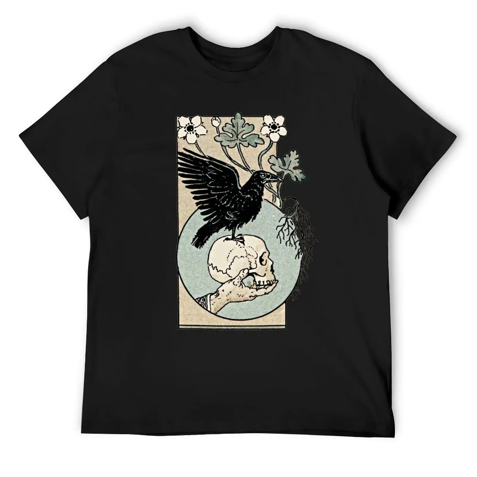 

Skull and crow T-Shirt for a boy oversized t shirt rapper graphic tees men clothing