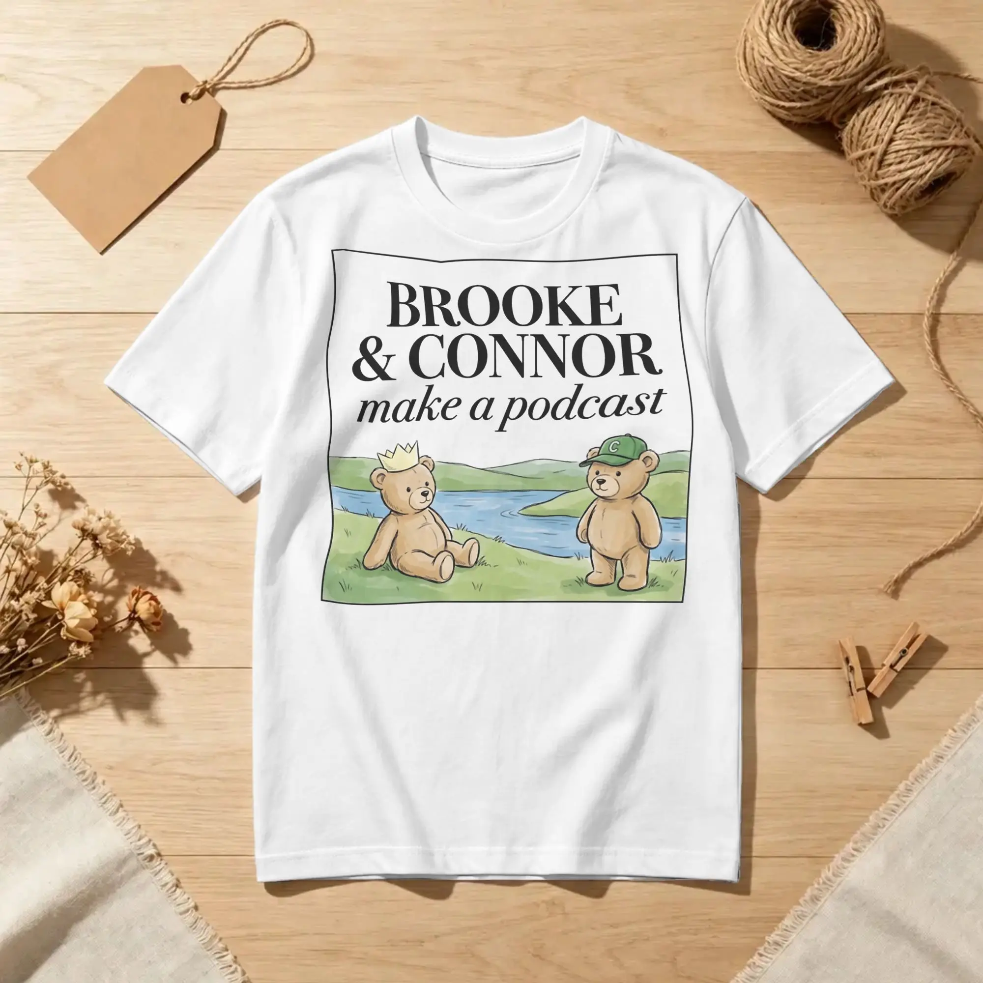 Bncmap Bear Men Women T Shirt Brooke & Connor Hipster Tee Shirt Short Sleeve O Neck T-Shirts Pure Cotton Graphic Printed Clothes