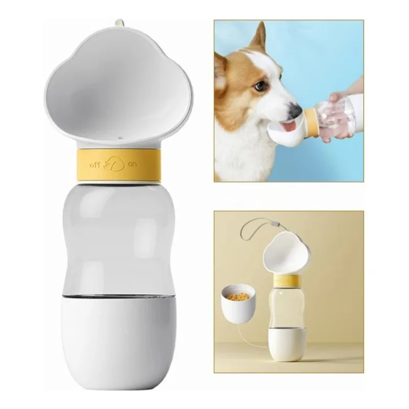 

Portable Dog Water Bottle Cat Outdoor Leakproof Walking Drinking Bowls Pet Accessories 2 in 1 Dog Feeder Bottles Food Container