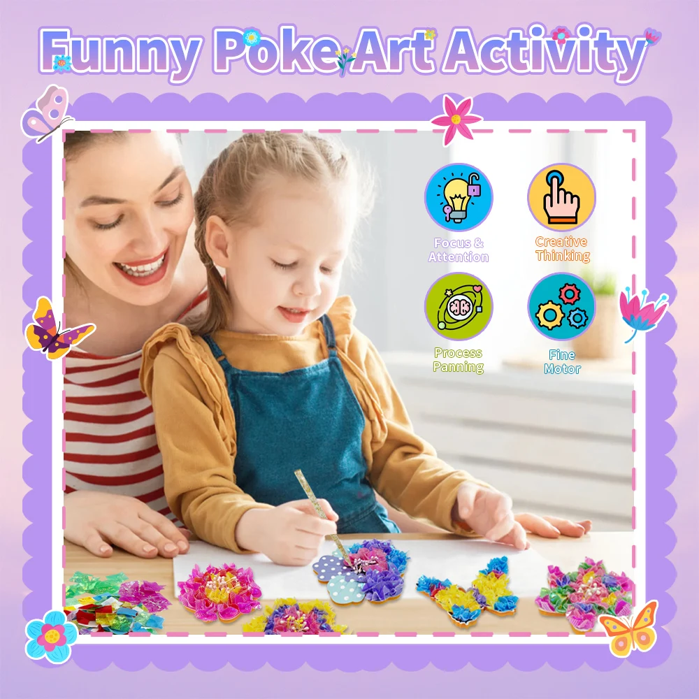 Poke Flower Art Creative Toys for Children and Girls DIY Handmade Puzzle Gift Toys