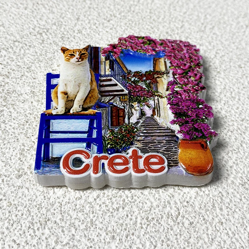 Greece Santorini tourist souvenir 3d stereo with hand gift decorations High appearance level magnetic refrigerator magnets