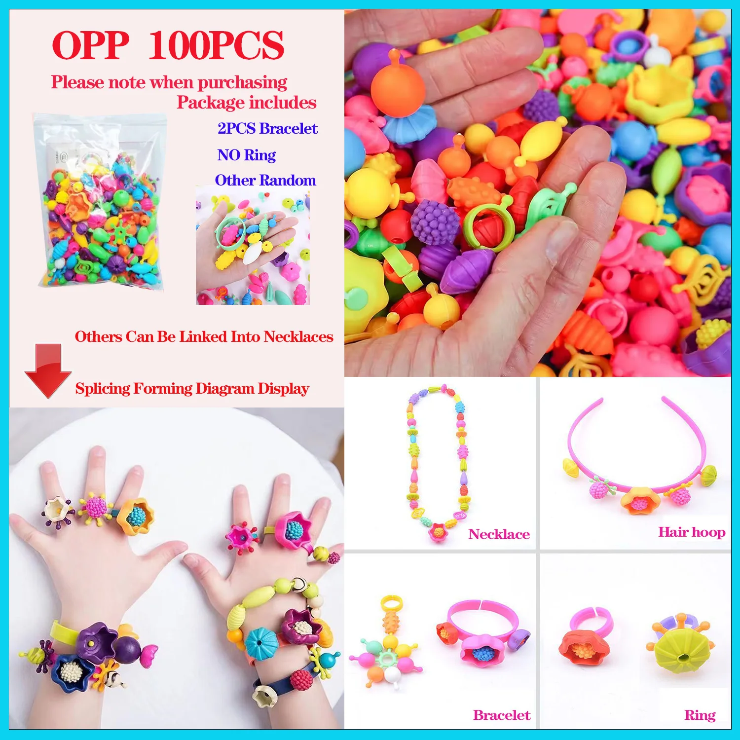 装飾ビーズ子供女の子プリンセスジュエリー作成キットクリエイティブネックレスブレスレットリング DIY 理想的なクリスマス誕生日ギフト