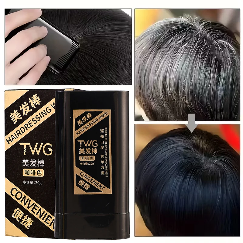 Portable Hair Dye Stick, Waterproof and Sweat Proof, Covers Gray Hair, Suitable for Both Men and Women, Creating a Natural Look