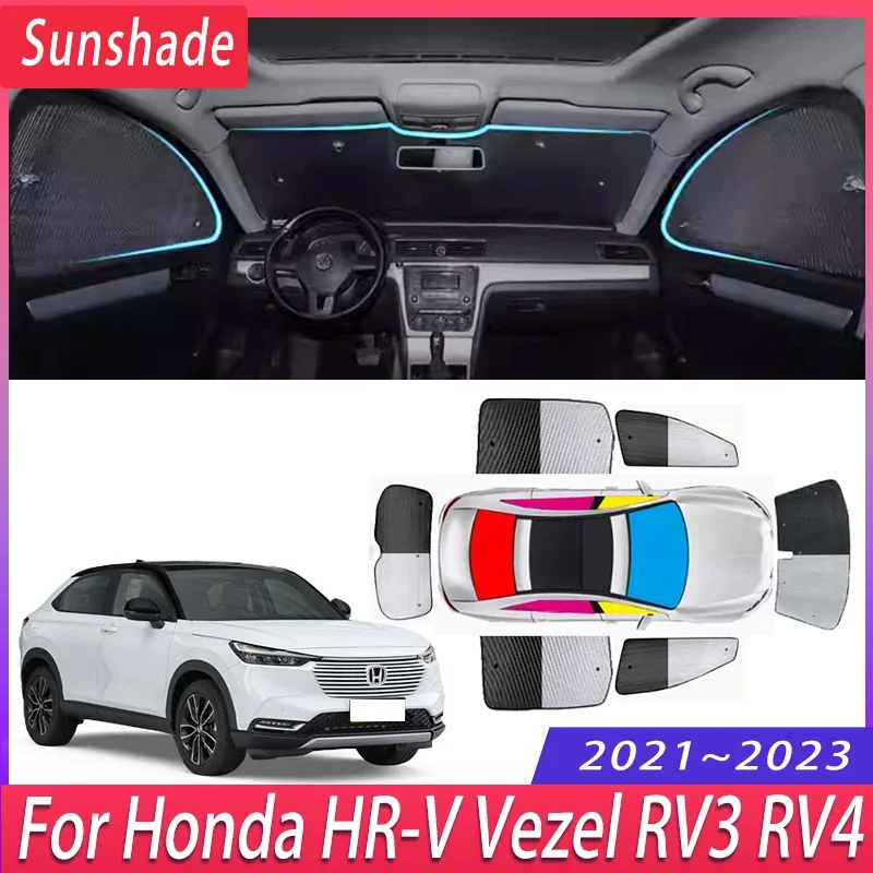 

Car Sunshade For Honda HR-V Vezel RV3 RV4 2021~2023 2022 Auto Heat Insulation Sun Protection Windshield Visor Car Accessories