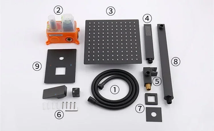 Wall Mount Rainfall Showers Set Concealed Rain Shower Bathroom Shower Faucet set Mixer Tap