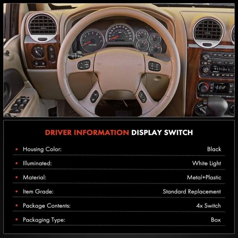 

A2UC Steering Wheel Radio Switches Replacement ABS Button Switches Replaces 21997739