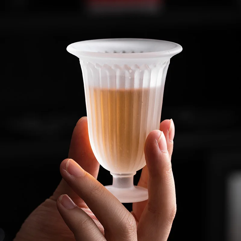 Transparent glazed teacup, household master cup, single cup, personal special tea cup, high value, high foot, tea cup woman