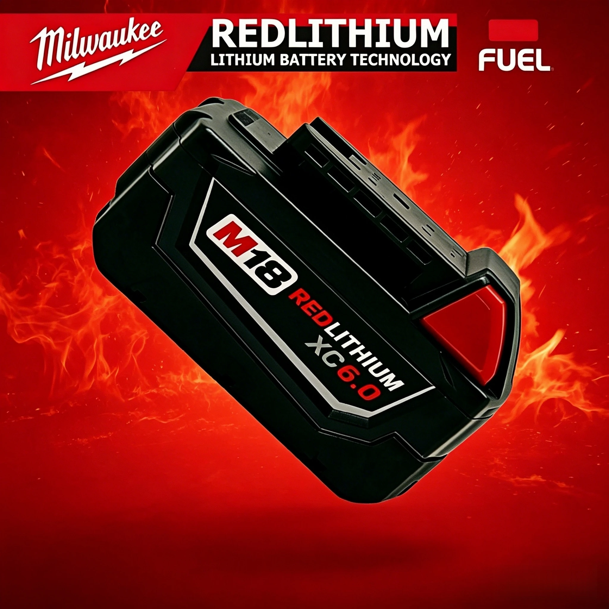 

100%original Milwaukee M18 Battery 6.0Ah 18V RedLithium XC,Built-in 21700 Cells,Replace 48-11-1860 M18B8, All M18 Tools