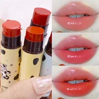 Bonito bálsamo labial de gelatina, Color té de melocotón negro rosa, brillo de labios Natural duradero, hidratante, aclara la línea labial, cambia de Color, cuidado de los labios