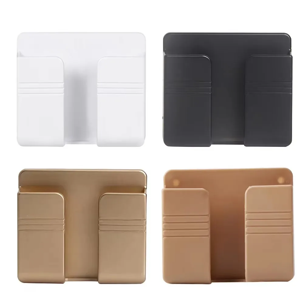 1/2/3/4pcs Wall-Mounted Phone Holder Organizer Storage Box For Remote Control & Mobile Phone Plug Stand Wall Mounted Storage Box