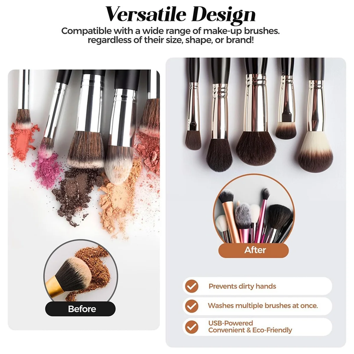 منظف فرش المكياج الكهربائي A62K، جهاز سريع وفعال، مدمج ومحمول للسفر والمنزل المثالي #2