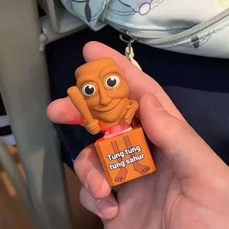 Tung Tung Tung Sahur Voice Toys Brainrot Keychain Tralalero Tralala Ornament Keyring Desktop Decoration Bag Pendant