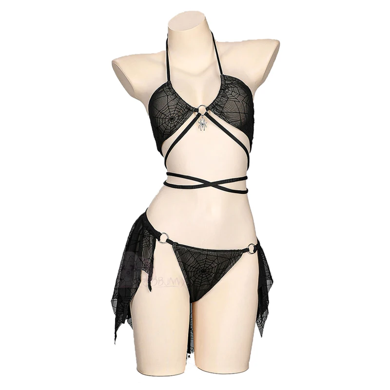 9 Style Women Sexy Two-Pieces Swimsuit Gothic Swimwear Bathing Suit Women Cute Bikini Suit Summer Sexy Black Beachwear Halloween view 6