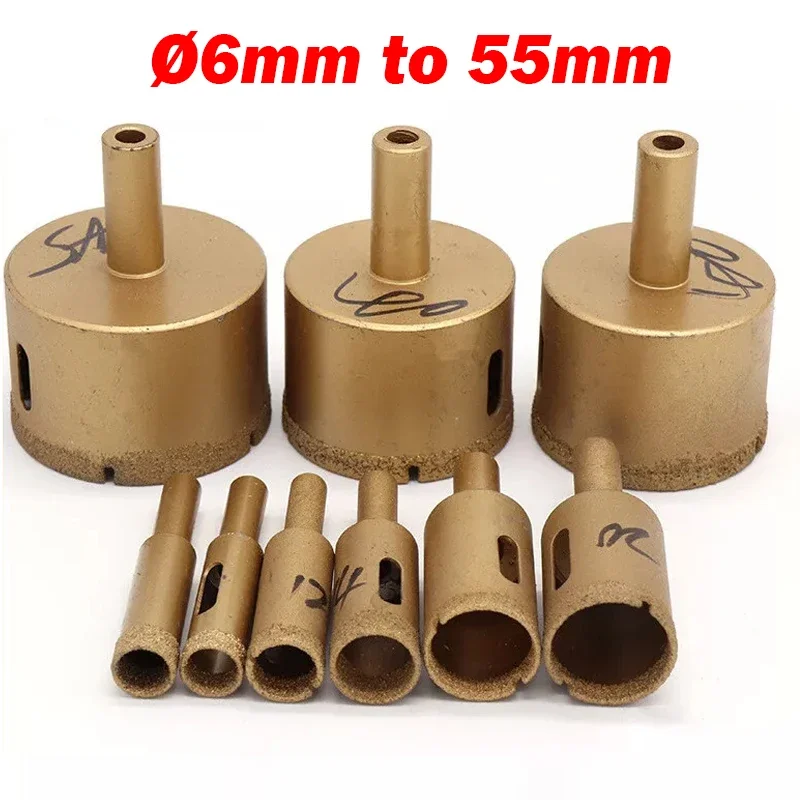 1Pcs Brazing Diamond Hole Saw Drill Bit for Marble Granite Glass Ceramic Tile Ø 6/8/10/12/16/18/20/25/30/35/40/50/55mm